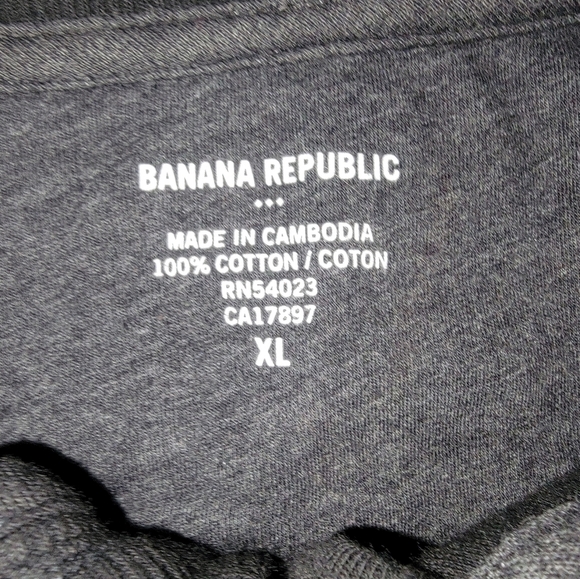 Banana Republic Quarter Zip Dark Gray Cotton Shirt - Picture 3 of 8